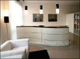 High Glossy Curved Shape Beauty Salon Reception Desk (HF-R012)