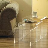 3PC Acrylic Stackable Nesting End Side Tables - Clear