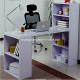 Office Study Computer Table Desk with Double Bookcase Book Shelf