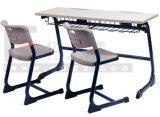 New Arrival Durable College School Classroom Furniture Plastic Double Desk and Chair