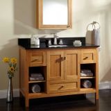 Modern Carbonized Solid Bamboo Bathroom Cabinet