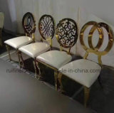 2017 Modern Ornamental Engraving Round Back Gold Banquet Dining Chair for Wedding Event