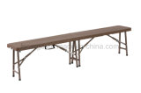 Imitated Rattan Finished 6FT Rectangular Half Folding Bench for Outdoor Used (CG-RZD183)