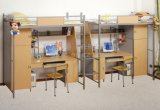 Sf-14r-Student Dormitory Iron Bunk Bed with Study Table Wordrobe and Stairs