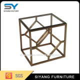 Living Room Furniture Golden Glass Coffee Table