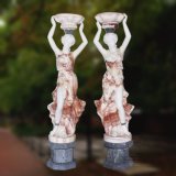 Natural Marble Caving Female Statue for Garden Ornament T-6314