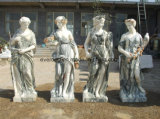 Outdoor Garden Life-Size Four Season Marble Statue Woman Stone Sculpture