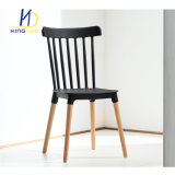 Home Indoor Use Plastic Back Seat Wood Legs Dining Chair