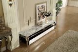Popular Marble TV Stand Stainless Steel Frame with Drawer