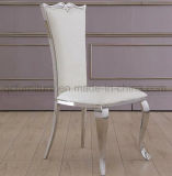 PU White Wedding Chair with Silver Stainless Steel Leg