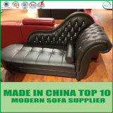 Modern Designer Tufted Leather Chaise Bed