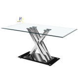 6-8 Seaters Modern Dining Roon Furniture Glass Table