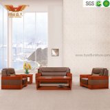 Hot Sale Office Furniture Teak Wood Genuine Leather Sofa (HY-S945)