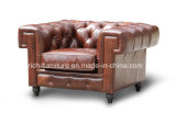 Latest Design Leather Chesterfield Sofa with Square Arms (RF-5003)