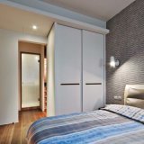 Hotel Small Built in Wall Wood Wardrobe with Two Sliding Door