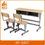 Adjustable School Furniture/Double Education Student Table with Chair