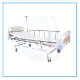 Manual Hospital Nursing Bed / Portable ICU Patient Bed with Foldaway Aluminum Alloy Guardrail