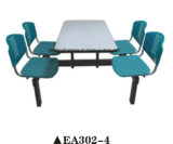 2016 New Style 4-Seater Plastic School Canteen Chair Table H302-4