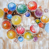 Multiple Circles Colorful Abstract Oil Paintings Nordic Style for Wall Decor