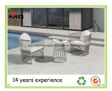 Stainless Steel Outdoor Contract Chairs Garden Sofa with Wood Armrest