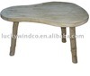 Country Handmade 3 Legs Pear Shaped Top Wooden Accent Table
