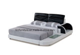 American Storage Furnishings Modern Soft Leather Bed with LED