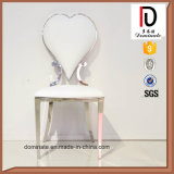 Unique Poker Design Wedding Chairs White Stainless Steel Frame Chair