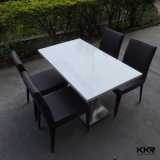 Modern 4 Seaters Acrylic Solid Surface Restaurant Dining Table