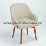 Contemporary Beige Linen/Waterproof Fabric Sofa Chairs with Solid Timper Legs