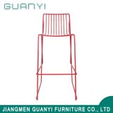 Red Color Metal High Leg Bar Chair