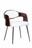 Chrome Legs Faux Leather Bentwood Dining Chair