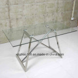 Stainless Steel Tempering Glass Morden Dining Table