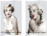 Marilyn Monroe Design Living Room Canvas and Wooden Printing Decorative Folding Screen Room Divider X 3 Panel