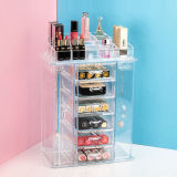 Transparent Drawer Type Acrylic Cosmetic Storage Box, Desktop Lipstick Shelf