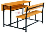 Standard School Furniture Wooden School Double Desk and Chair