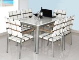7 Pieces Rattan Chair Marble Desk Dining Set Rattan Furniture