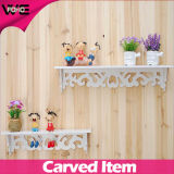 White Carved Wooden Decorative Wall Shelving Systems for Flowers