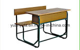 High Quality Wooden Detachable Double School Desk and Chair