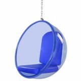 Acrylic Hanging Bubble Chair with PU Leather Cushion