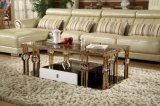 Luxury Popular Round Marble Top Coffee Table with Crystals