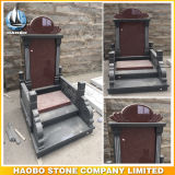 Asian Style Black and Red Granite Tombstones Wholesale