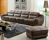 4 Seater Top Grain Leather Sofa Hotel Lobby Furniture (A849)