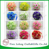 Fabric Artificial Flowers Silk Rose Pomander Wedding Party Home Decoration Kissing Ball