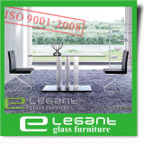 Tempered Glass Dinner Table with Aluminum Alloy Legs
