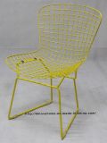 Modern Dining Restaurant Knock Down Metal Bertoia Yellow Wire Chair