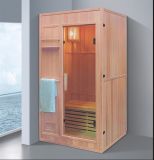 1200mm Solid Wood Sauna for 2 Persons with Glass Door (AT-8649)