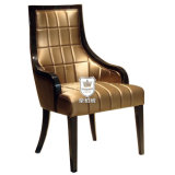 Dark Brown Wood Modern Restaurant Chairs with Leather Cushion