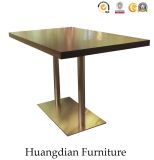 Wooden Table Top and Metal Leg Square Dining Table for 5 Seaters (HD882)