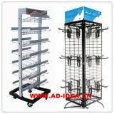 Multifunctional Two Side Wire Metal Display Shelf with Multiple Hooks