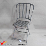 Rustic Vintage Fold Metal Chair with Back